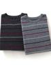 100% Cashmere Women's Color Block Stripe Round Neck Sweater - Autumn/Winter Loose Fit Retro Knitwear Top