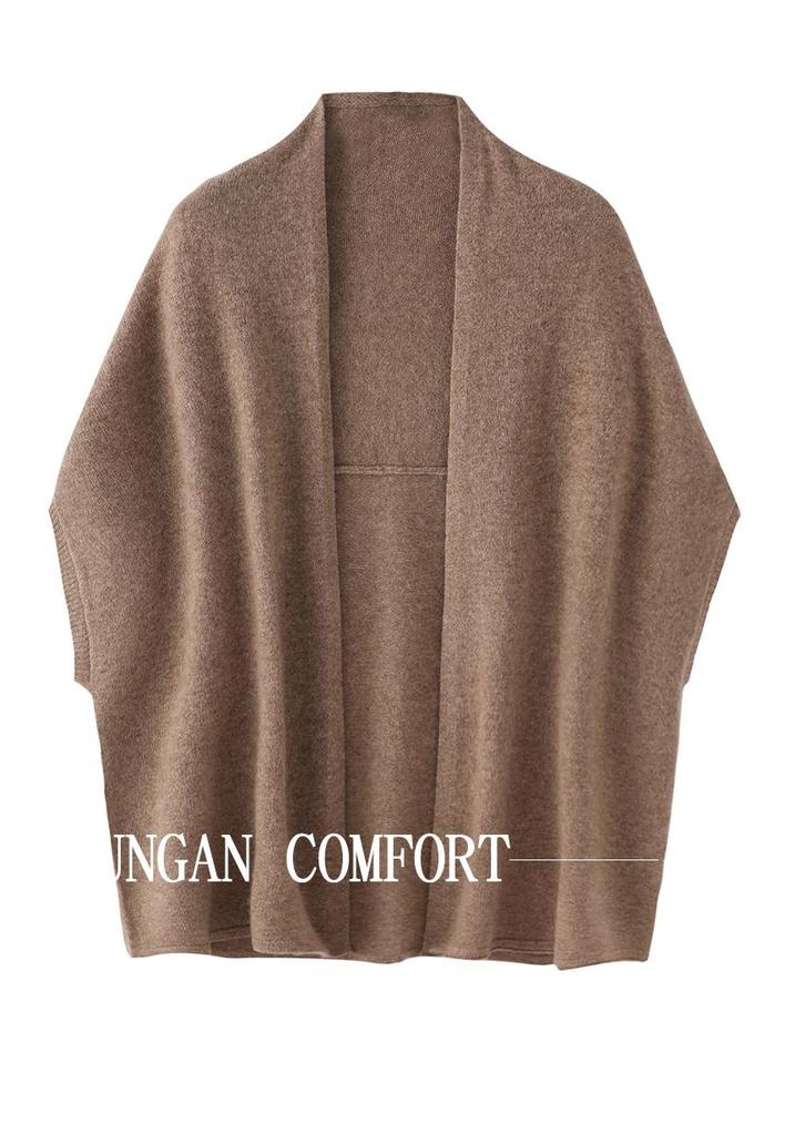 2025 Autumn/Winter Women's 100% Wool Loose Sweater Shawl Coat