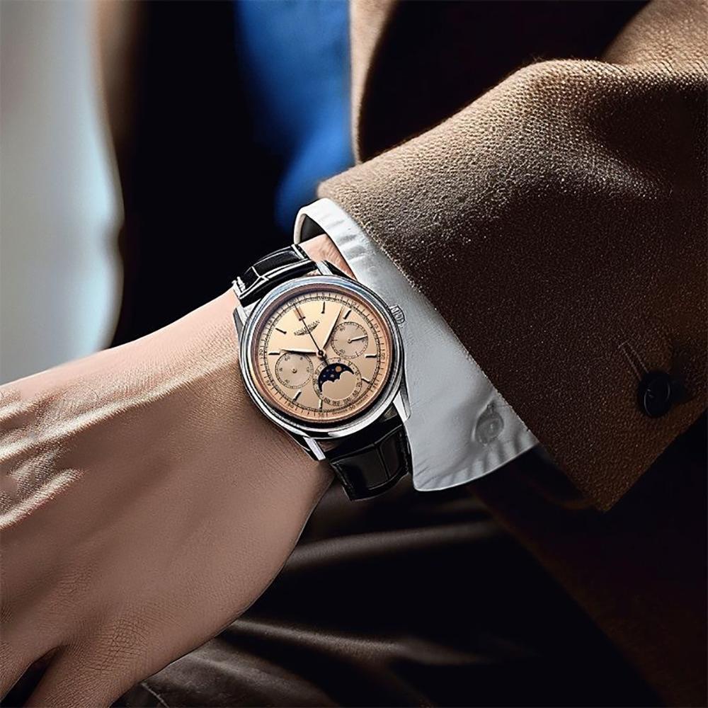 Men Business Casual Leather Watch Quartz Analog Wristwatch Birthday Gift Daily Decoration