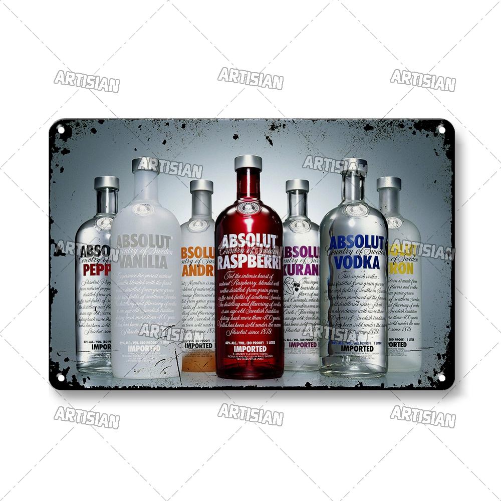 Wodka-Metallschilder, Dekoteller, Wein-Metallschild, Retro-Metallposter, Alkohol-Wandteller, Heimbar, Studio, Industrie-Dekor