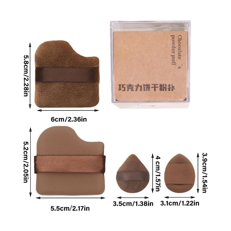 4/6 Pieces Small Thumb Cosmetic Puff Chocolate Biscuit Powder Puff Wet Dry Finger Powder Puff  Makeup Tool