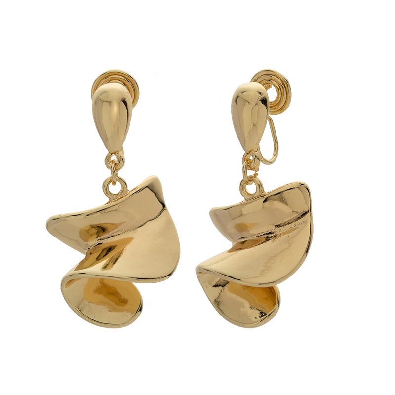No Piercings Irregular Metal Earrings Stylish Mosquito Coil Ear Clip