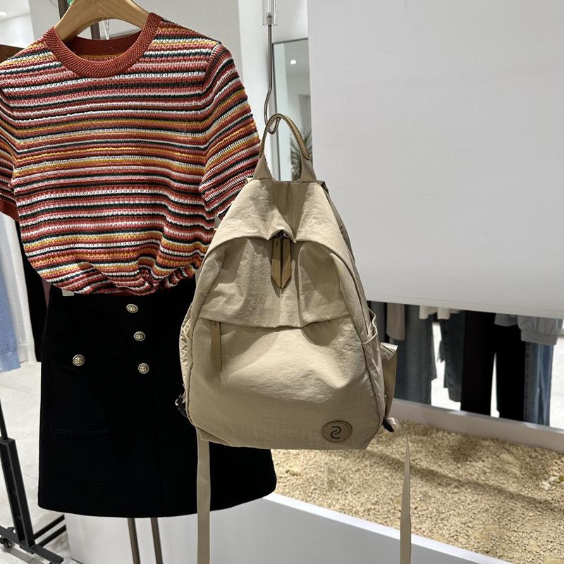 Version Washed Nylon Lightweight Large Capacity Travel Backpack with Simple Portable College Student Schoolbag