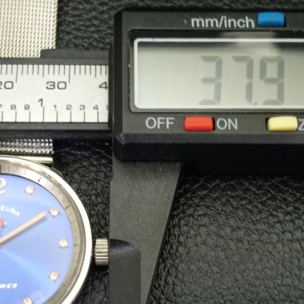 USED FAVRE LEUBA TWIN POWER HAND-WINDING SWISS MENS BLUE DIAL WATCH a433018-2 R114-a433018