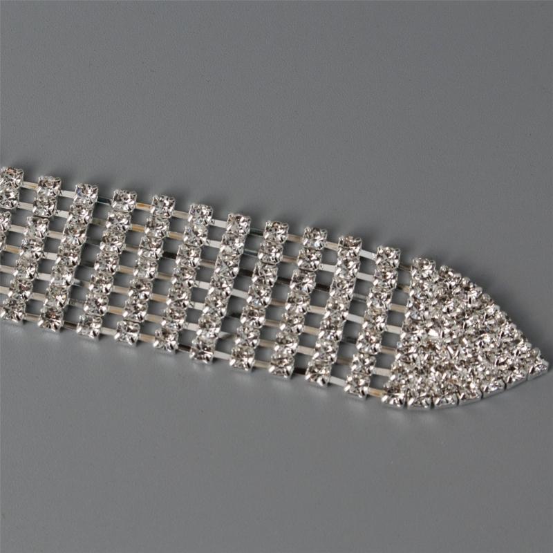 Stylish Rhinestones Tie Long Necklace Fashion Accessory For Parties Weddings And Formal Occasion Dressingup Neckpiece