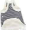 Autumn/Winter New Pet Dog, Cat, Small Dog Clothing, Korean Style One-Piece Set Striped Fleece-Lined Strap