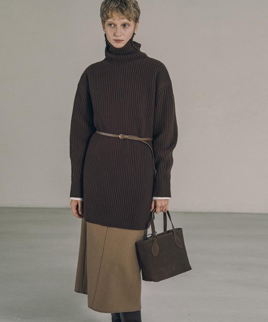 Siyajyu Sikn2133 Merino Wool Mini Knit Dress_Dark Brown