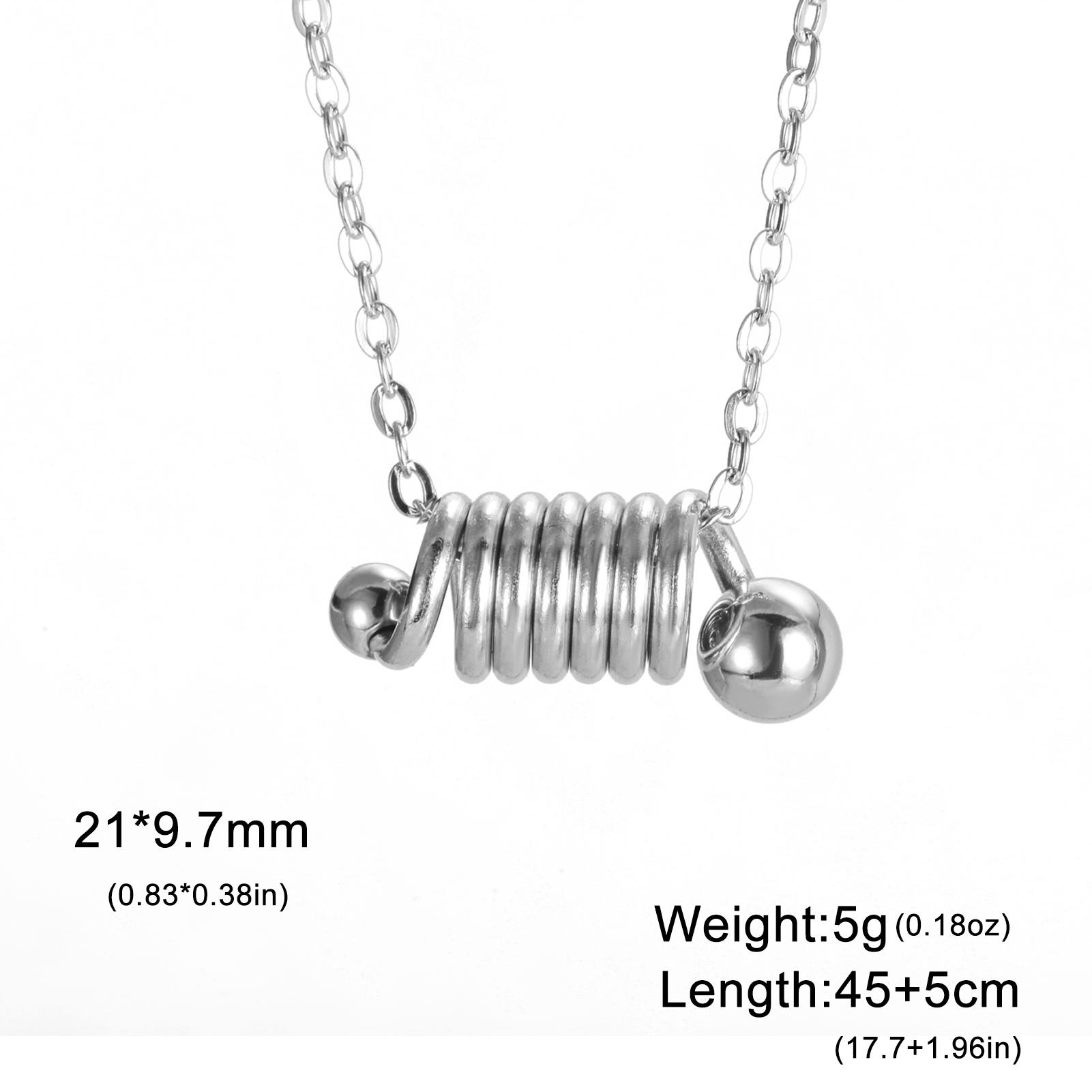 

Teamer Creative Stainless Steel Necklace Spring Shape Pendant Necklaces for Women Gold Color Party Outdoor Accessories 2026 45-50cm
