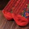 5Pairs Vintage Floral Embroidery Socks Sweat-absorbing Medium Tube Socks Women's Socks  Four Seasons