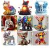 2D Colorful Animal Acrylic Ornaments Colorful Cat Figurine Decoration Kitten Standing Miniature Desktop Decoration For Home