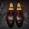 Men's shoes woven leather shoes men's leather shoes business men's casual shoes lightweight British casual