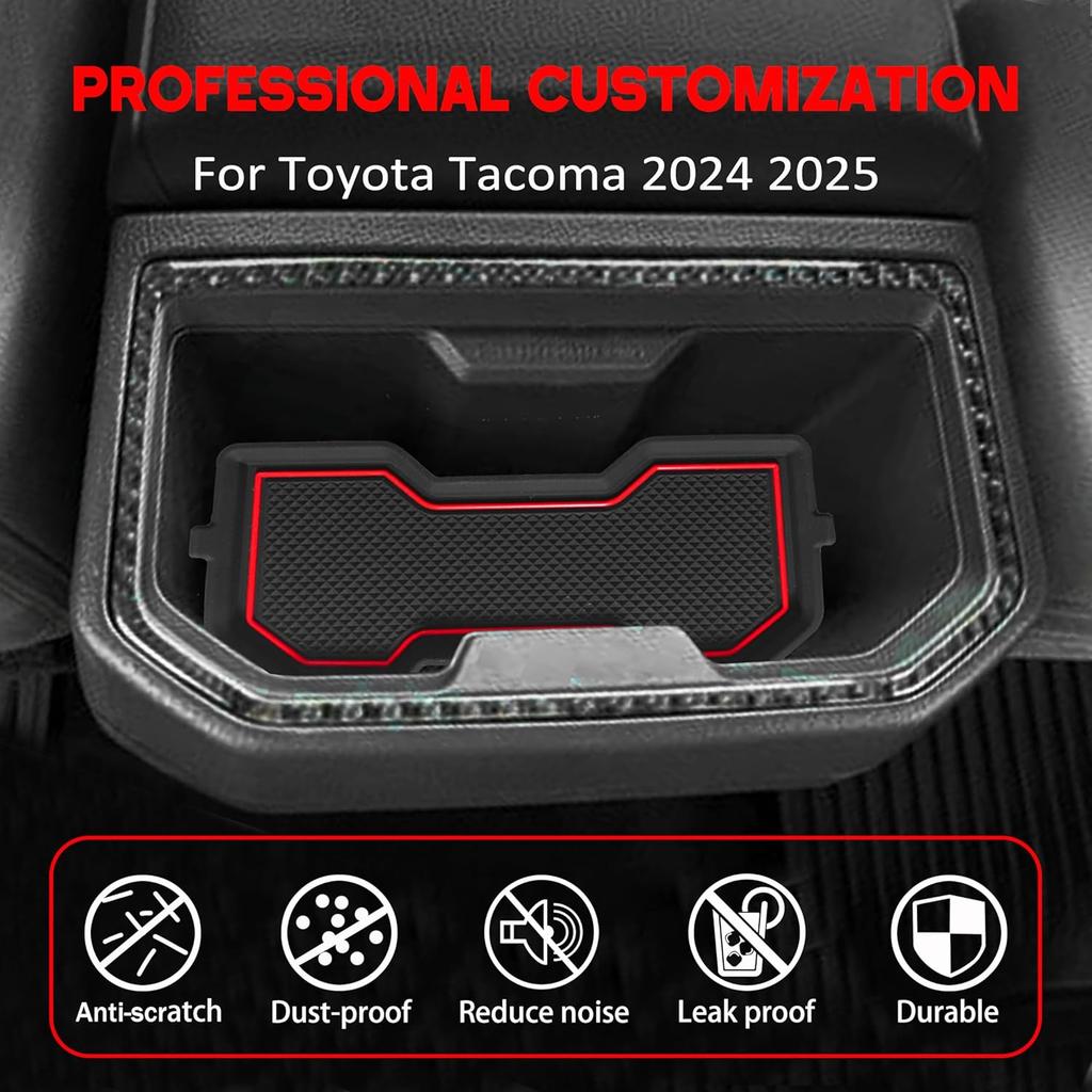 3D Cup Holder erts Coaster for Toyota Tacoma Accessories 2024 2025 2026 Siliconce Cup Coaster Mats Center Console Liner Non Slip Dustproof Protecror