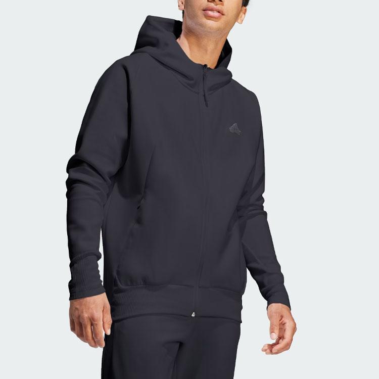 Adidas Z.N.E. Series Logo Patch Zip Hoodie Jacket Men Jackets Black IN5089