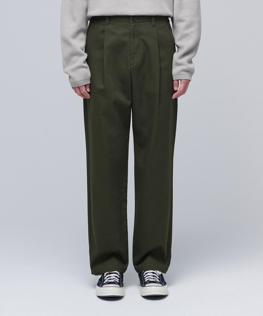 MUSINSA STANDARD One-Pleat Regular Fit Chino Pants [Khaki]