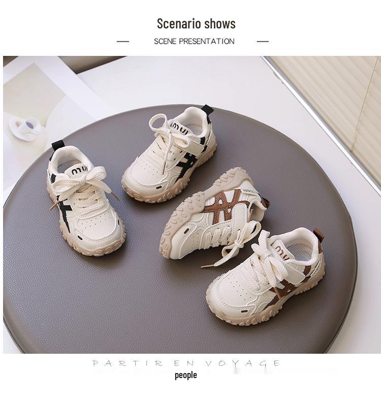 2025 Spring & Autumn Genuine Leather Breathable Boys' & Girls' Soft Sole German Training Sports Shoes