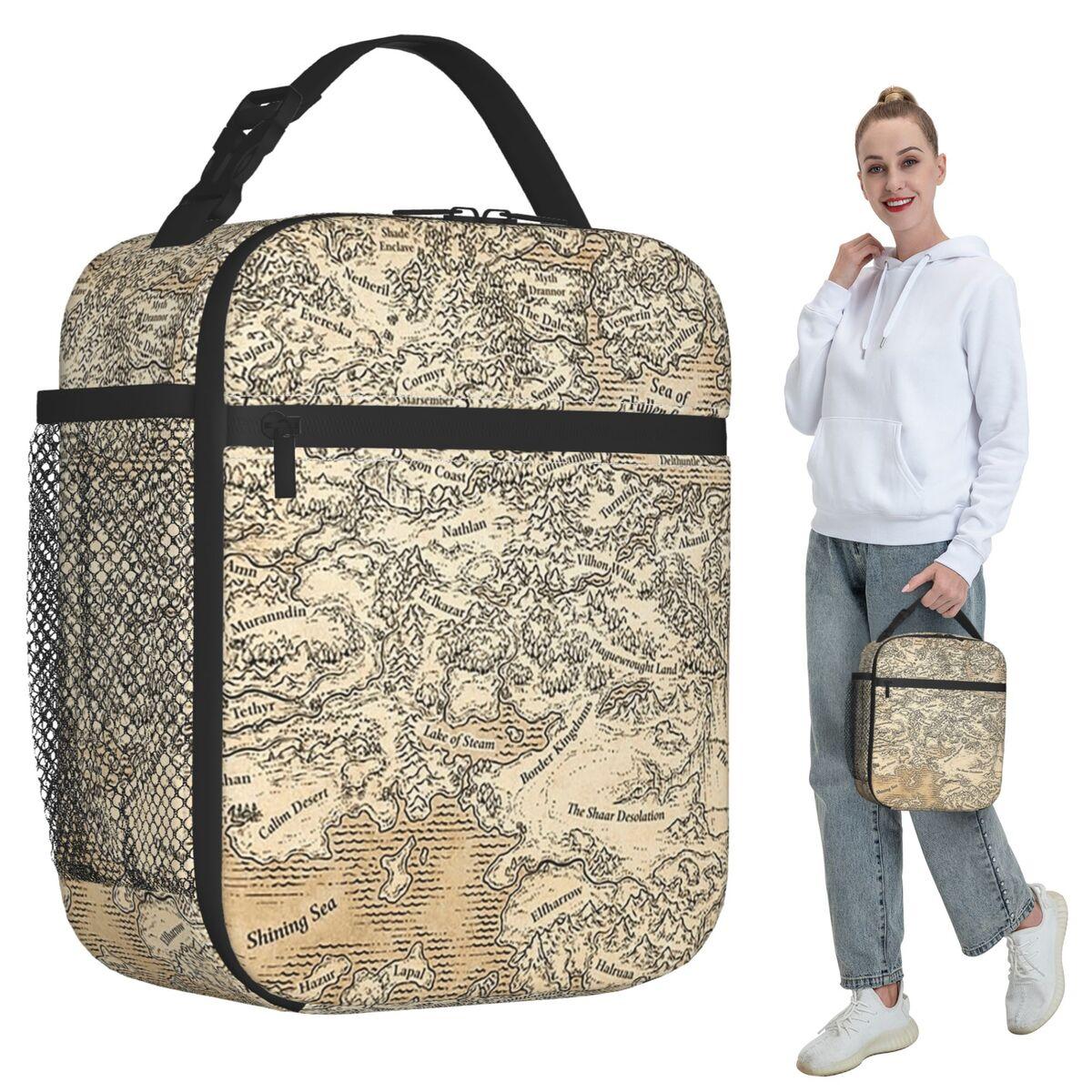 Annotated Map Of Faerun Insulated Lunch Bag for Kids School Cooler Thermal Food Box Tote Leakproof Lunch Boxes Container One Size