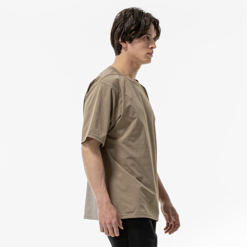 Soft Dry Training Size 32MAC557 Men's T-Shirt (Wide Silhouette), Moisture-Wicking, Quick-Drying, Camel, M,