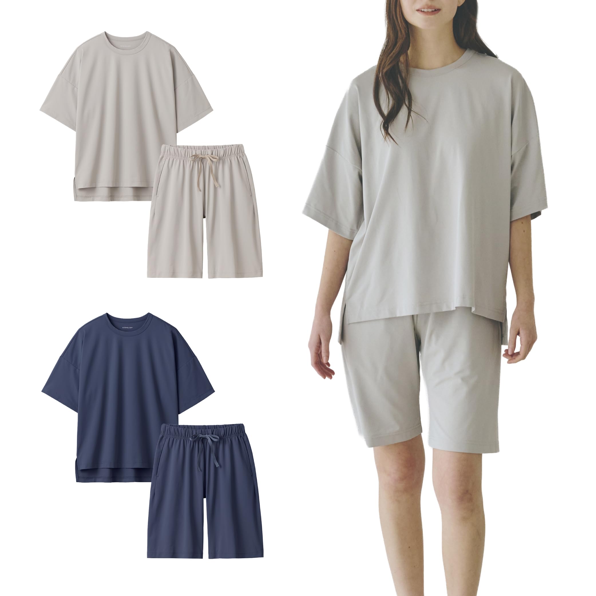 

Science Leap Носимое медицинское устройство x Шорты для пижамы для восстановления от усталости Размер LL [SCiENSLEEP] Комплект, Рукав, Унисекс, Серо-бежевый,