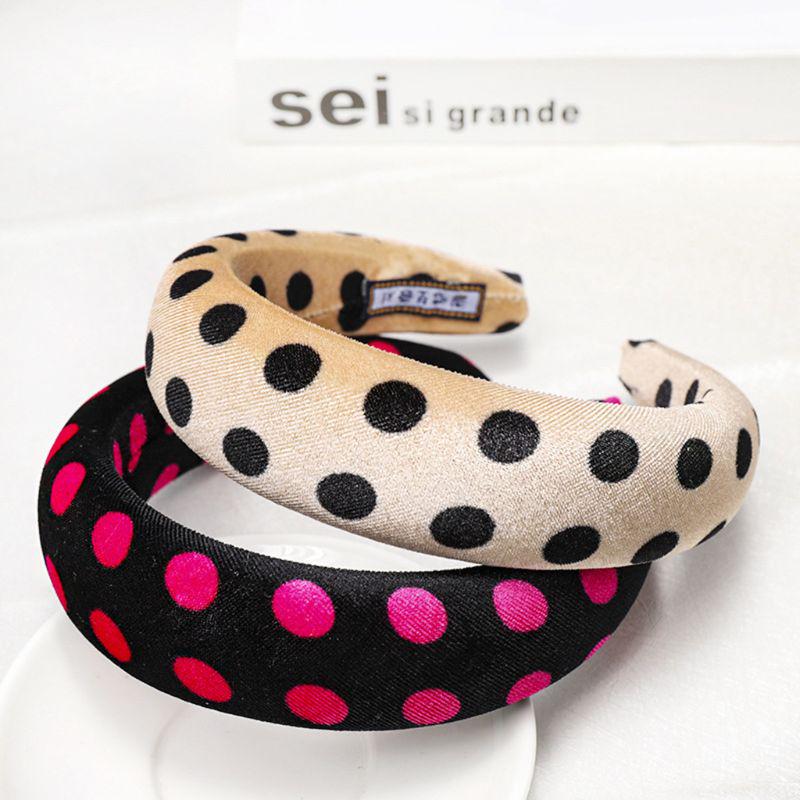 Buy Bright Glitter Headband Large Polka Dot Print Wide Hair Hoop Winter ...