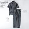 Men's Spring and Summer Modal Two-piece Short-sleeved Trousers Thin Large Size Loose Sports Home Wear Suit Sleepwear