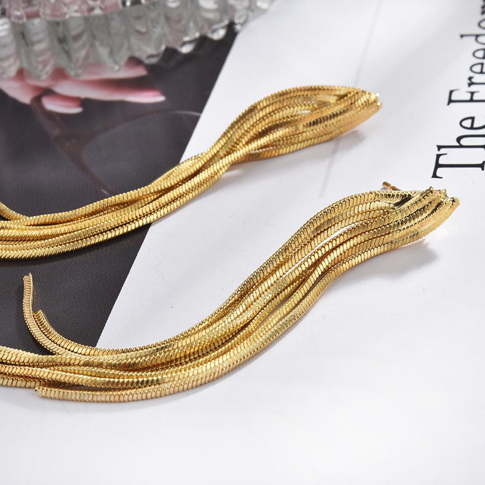 SUMENG 2024 New Gold Color Silver  Long Hanging Earrings Metal Tassel Ethnic Drop  for Women Fashion Jewelry Gifts