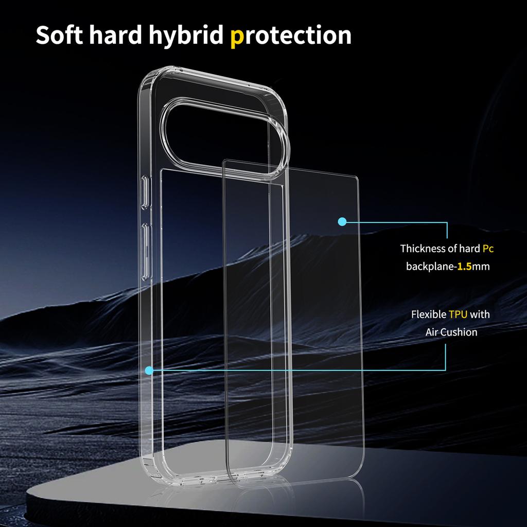 For Google Pixel 10 Pro XL Case Anti-Scratch TPU+Acrylic Clear Back Phone Cover
