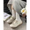 Popular Versatile Casual Little White Shoes Women's 2025 New Autumn Thin Baseplate Shoes Sports Shoes Retro Platform German Training Shoes