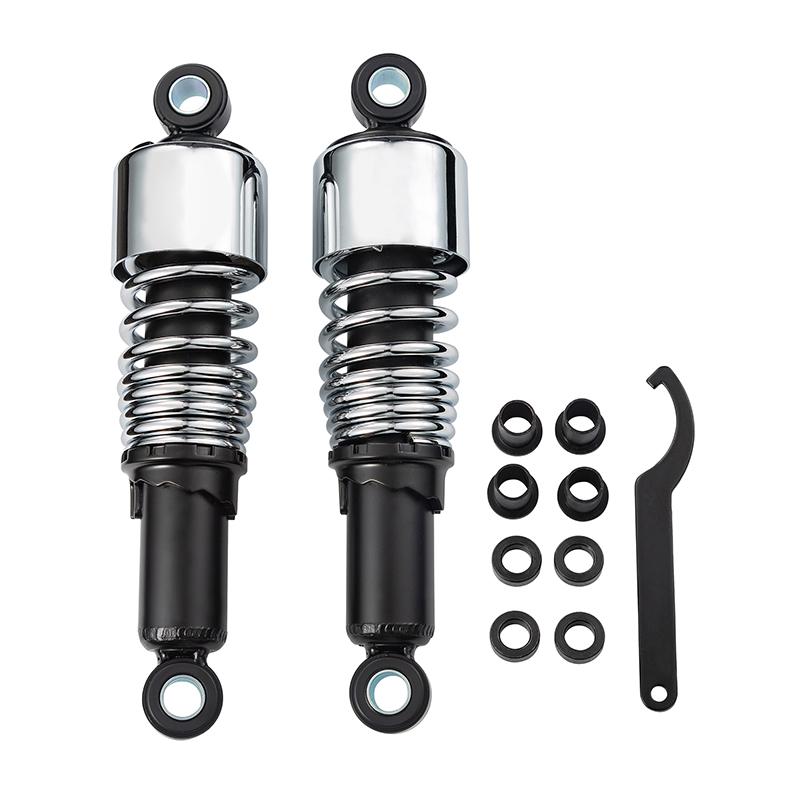 267mm Motorrad Einstellbare Stoßdämpfer Aluminium Schwarz Chrom Hinterradaufhängung Für Touring Road King Electra Glide