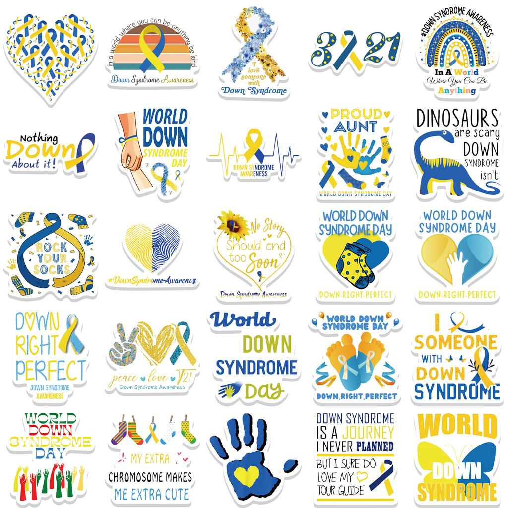 50 Photos of Down Syndrome Graffiti Stickers for Decorative Suitcase Guitar Notebook DIY Waterproof Stickers