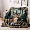 Deer Customize Your Name Blanket Warm Comfortable And Soft Blankets Are Suitable For Home Chairs Office Sofas Sofas Office Camping And Gifts For