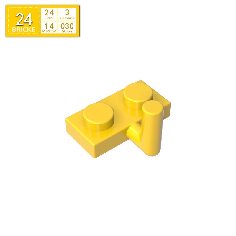 1x2 Plate with One-Sided Upward Handle, Compatible with LEGO 4623 88072