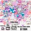 VDD 30/60/100/200g Mix Size ABS Half Round Pearls Flatback Beads Color Resin Rhinestone Crafts Nail Art DIY Decoration