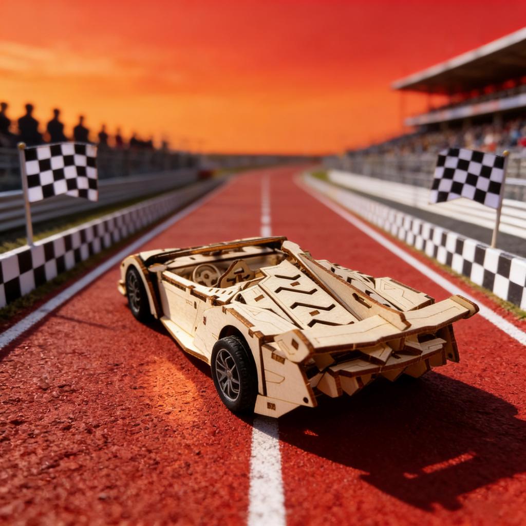 1 wooden DO-IT-YOURSELF convertible sports car a Imaginative 3D puzzle ideal as a festive Present or home decoration