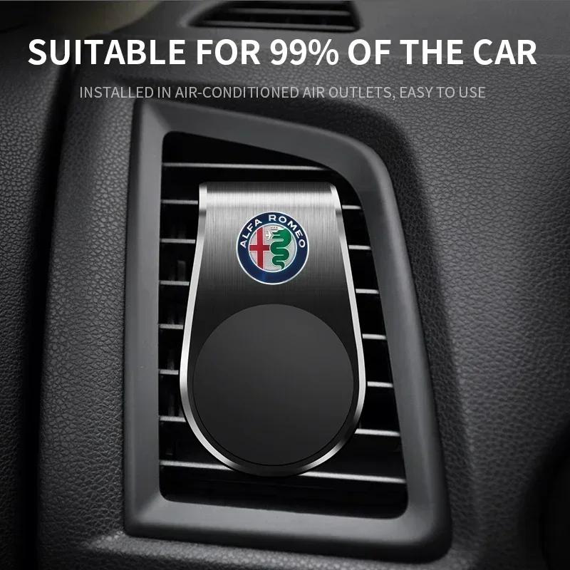 YRVR6 New Car Phone Holder Magnetic Car Mount Cell Phone Car Mount For Alfa Romeo Giulia Stelvio Junior Tonale 33 Stradale 4C Giu
