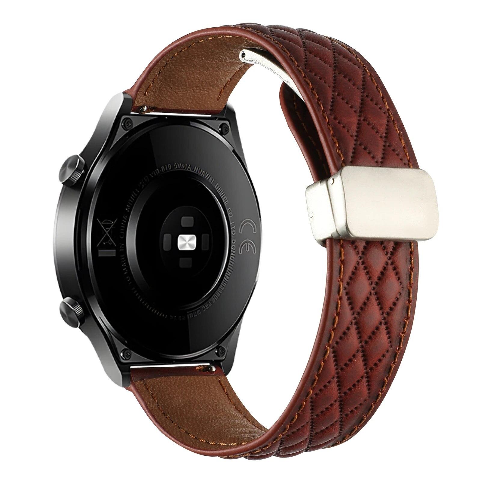 

Кожаный ремешок 20 мм 22 мм для часов Huawei GT4 GT3 GT2 pro Магнитный ремешок для часов Huawei watch 4 Pro для Samsung Watch6 5 4 40 44 47 браслет спортивный ремень 20mm