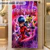 Beach TowelMiraculous Ladybug Custom Name Text Personalized Soft Towel for Beach Pool Indoor Home Decor Gift