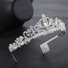 Princess Crown Crown Bridal Tiara Hair Accessories Main Wedding Dress White Gauze with Forehead Ornaments Wedding Accessories Sweet and Shiny