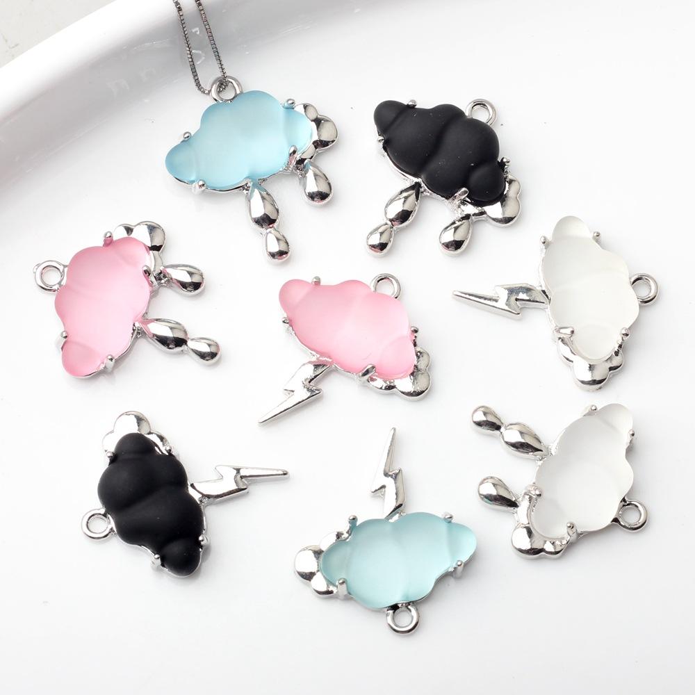Matted Resin and Zinc Alloy Cloud Charms for Earrings and Necklaces Resin Charms for Jewelry Making 10pcs/lot
