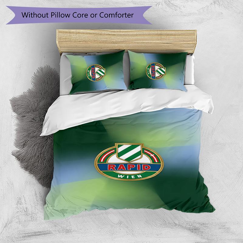 Rapid Wien FC Printed 3PCS Bedding Set Breathable Duvet Cover with Pillowcases Decorative Bed Linen for Bedroom Home