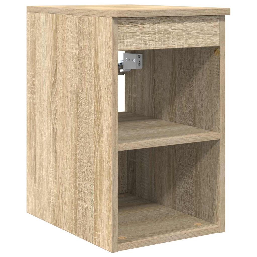 Bathroom Furniture Set 4 Pcs Sonoma Oak Engineered Wood and Glass