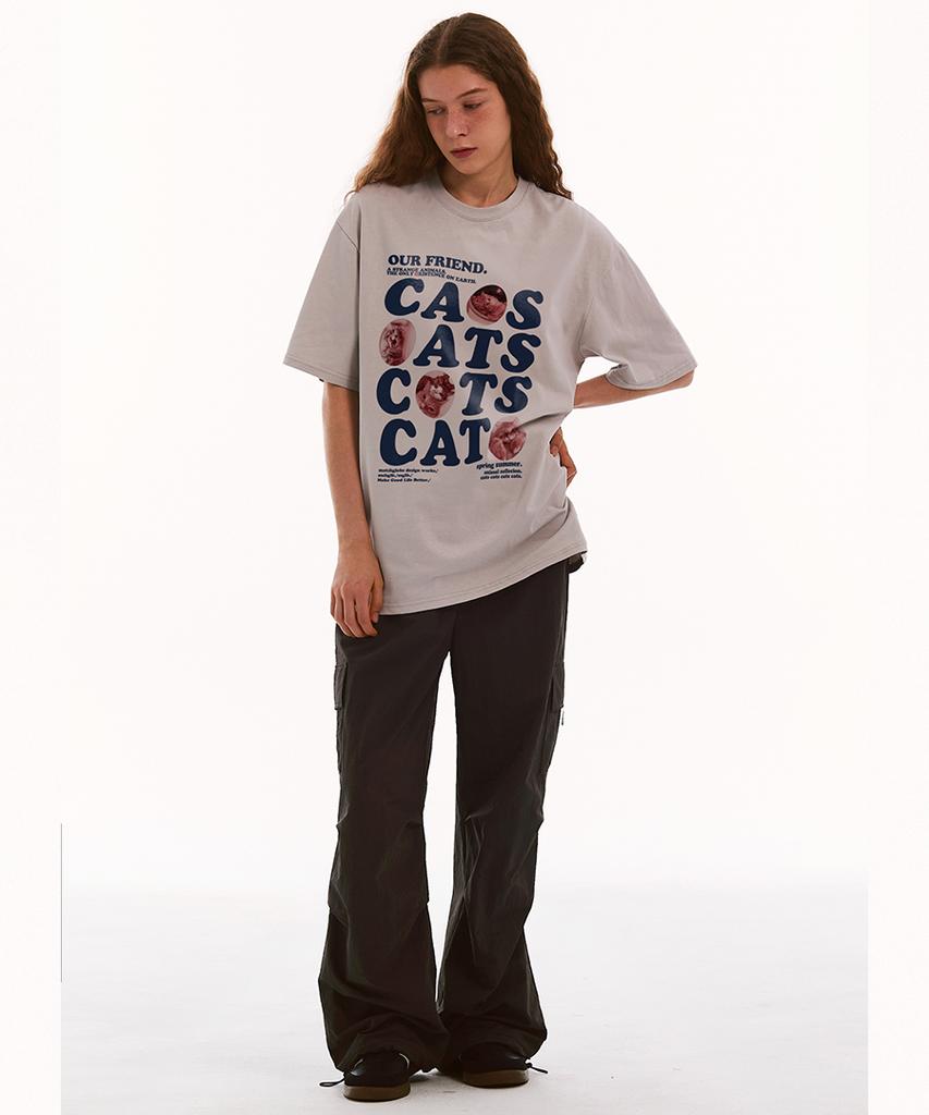 MATCHGLOBE Our Cat Oversized Tee (Beige)