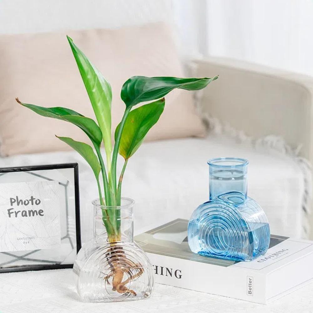 Transparent Hydroponic Plants Vase Imitation Glass Nordic Flowerpot Plastic Flower Bottle  Home