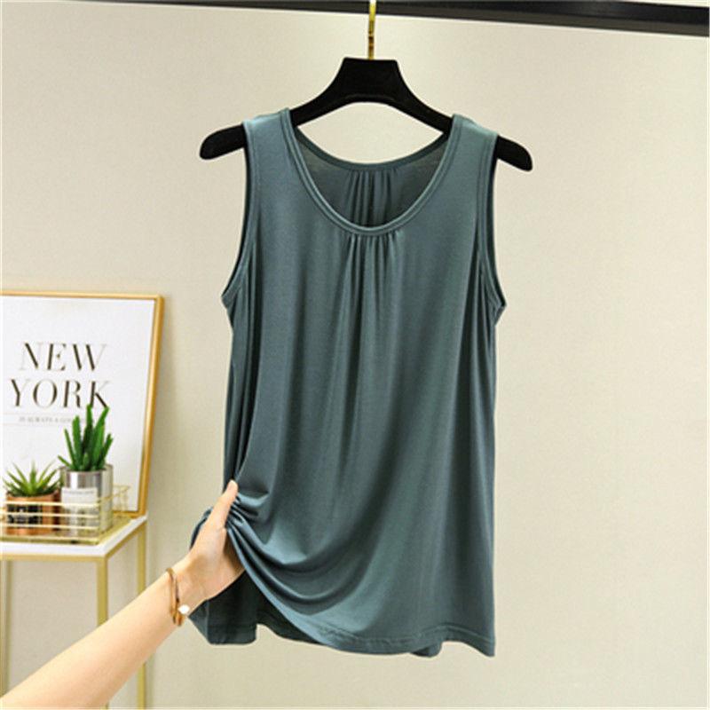 Large Sizes Women's Modal Camisole: Summer Sleeveless Loose-Fit T-Shirt-Style Top, Large Size