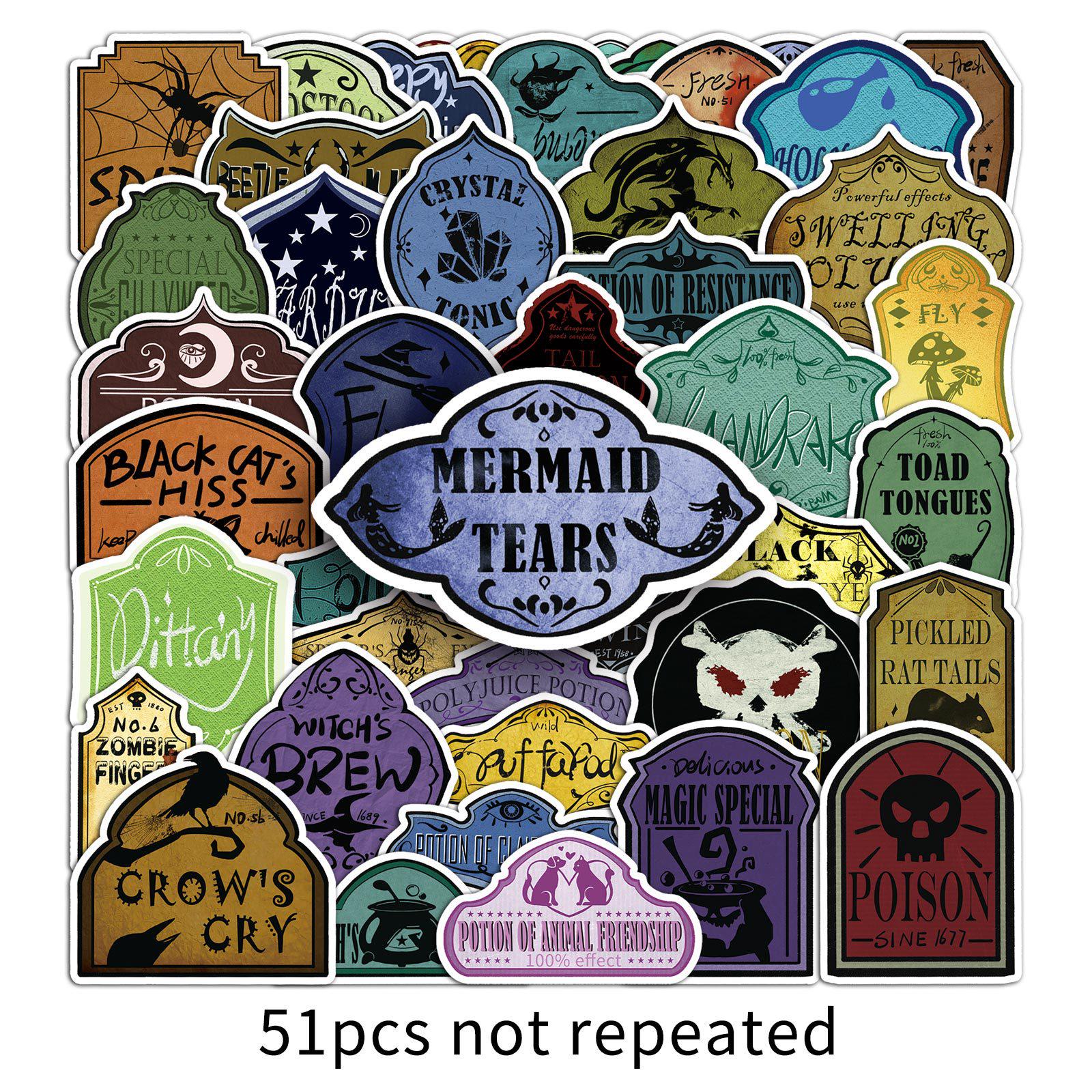 Personalized Magic Potion Labels: Creative Car & Bottle Graffiti Stickers