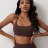 Halterneck Tight Back Yoga Bra for Women with Chest Pad Outdoor Exercise Yoga Clothes Quick-Drying Workout Underwear Bubble Wrap Elastic
