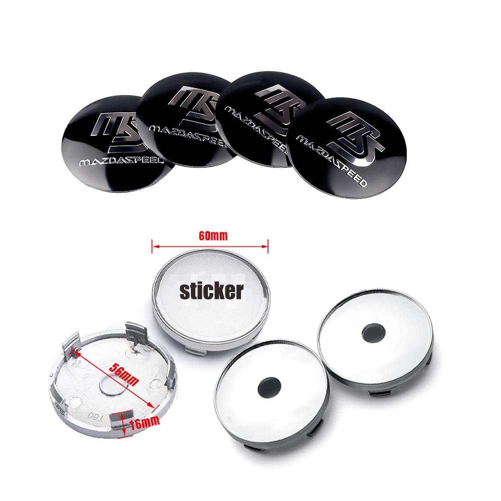 56/60mm Car Wheel Center Hub Caps Auto Emblem Sticker Dust-proof Covers For Mazda CX8 CX-5 CX-3 Atenza Demio MPS 3 Alexa CX4 CX5 YSE4R