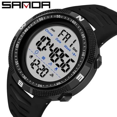 SANDA Nový elektronický měřičský strojek Módní trend Pánské studenty středních škol hodinky Vodotěsné hodinky Night Light
