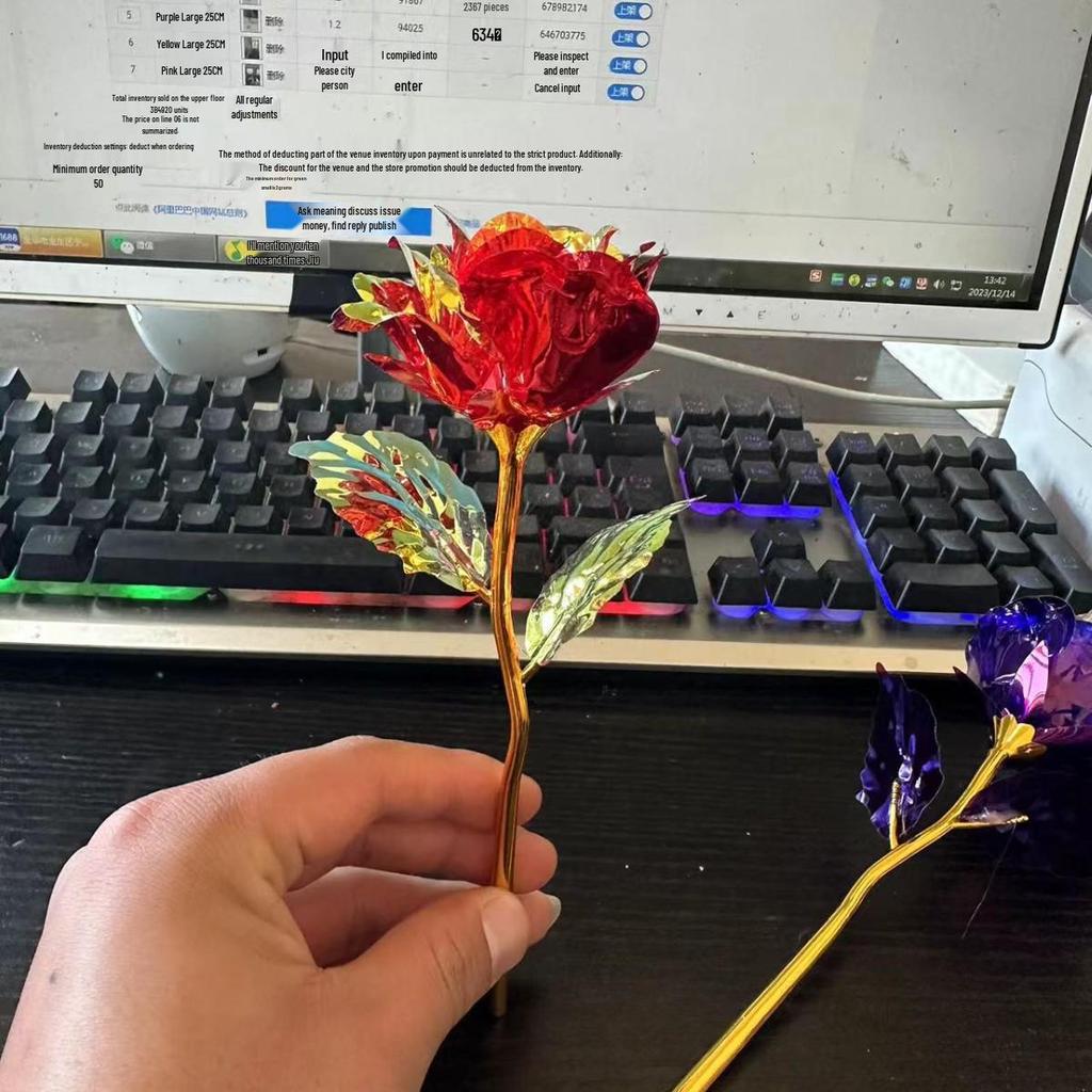 24k Gold Colored Rose for Valentine's, Mother's Day, and More: Perfect Gift for Any Occasion