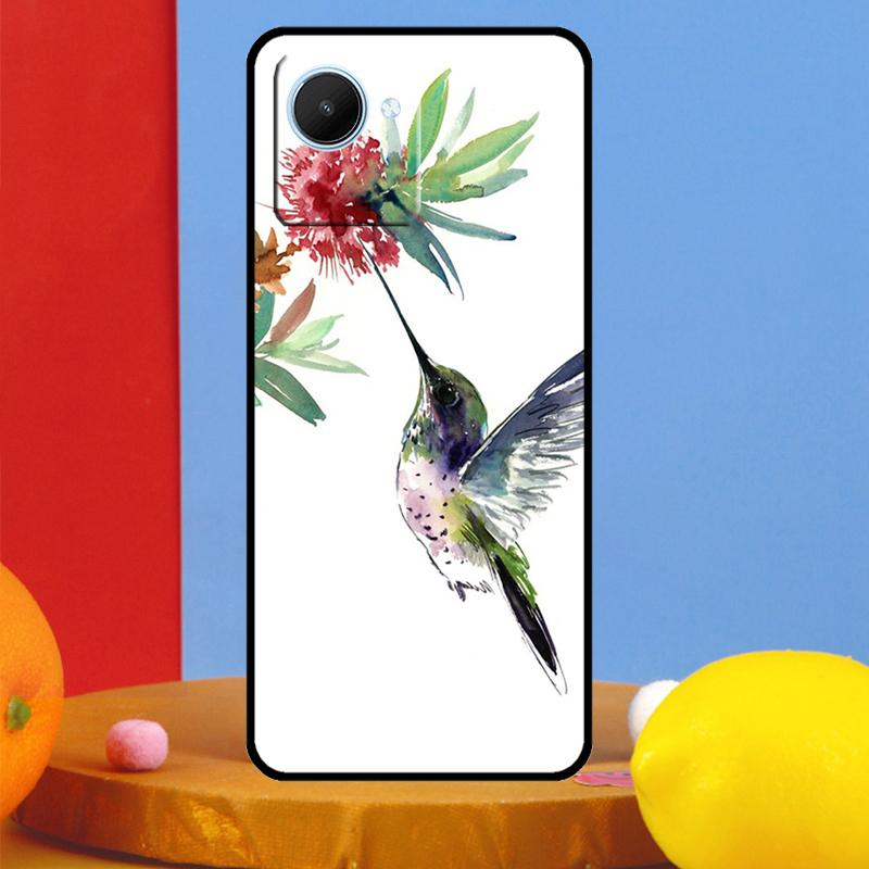 Hummingbird and Flowers For Realme C55 C53 C67 C51 C35 C33 C31 C30 C25s C21Y GT Neo 6 5 9 10 11 12 Pro Plus Case