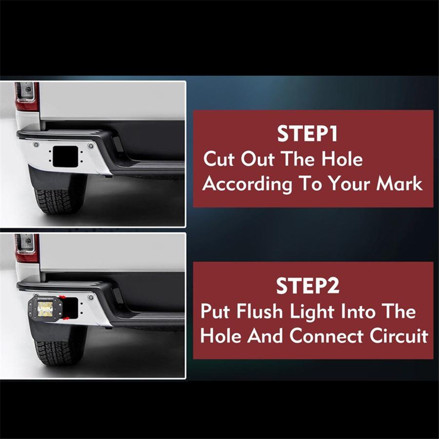 Universal 2 Stück Aluminium Einbau LED Pods 96W 9600LM Spot Flood Combo Offroad LED Pods Einbau Fahrlichter Arbeitsscheinwerfer